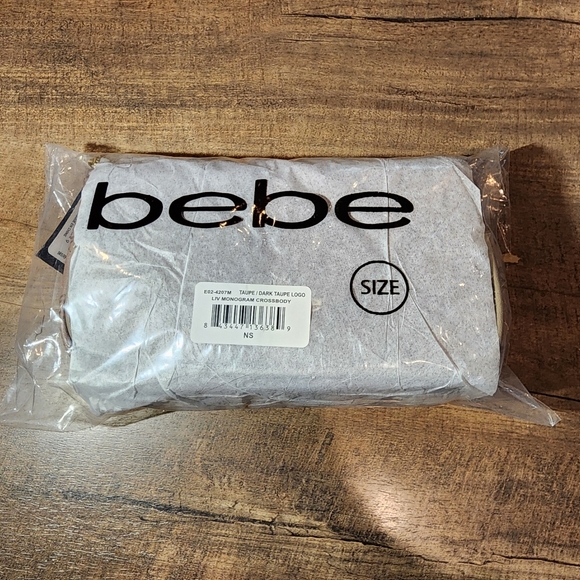 BEBE Taupe Liv Monogram Crossbody Bag - Picture 5 of 5